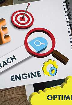 Digital marketing media website ad, email, social network, SEO Concept Searching Engine Optimizing